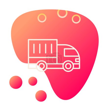 Téléchargez les illustrations : Icône de camion, illustration vectorielle - en licence libre de droit