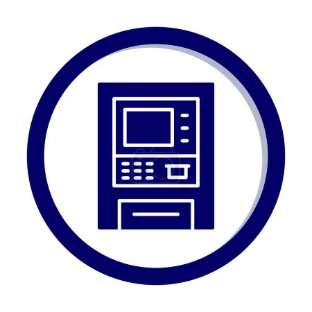 Téléchargez les illustrations : Illustration vectorielle icône ATM - en licence libre de droit