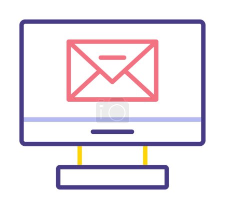 Illustration for Simple flat computer email message icon - Royalty Free Image