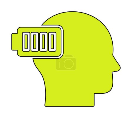 Illustration for Vector illustration of head battery icon - Royalty Free Image