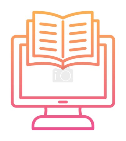 Illustration for E-book and computer screen icon, vector illustration - Royalty Free Image