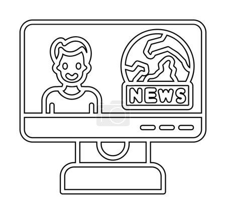 Téléchargez les illustrations : World News icône vectoriel illustration - en licence libre de droit