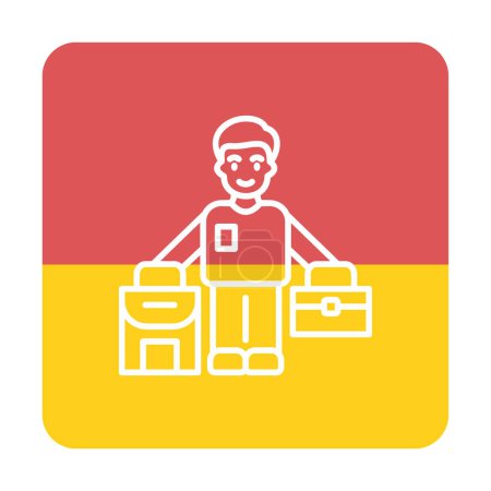 Refugee man web icon, vector illustration 