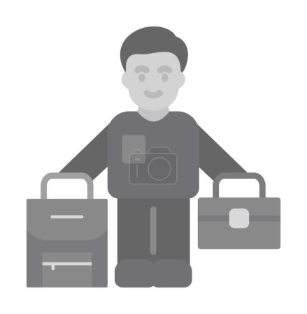 Homme réfugié icône web, illustration vectorielle 