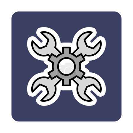 Illustration for Service and gear icon. vector graphic - Royalty Free Image