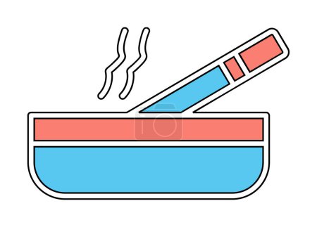 Ilustración de Cigarrillo en cenicero icono vector ilustración - Imagen libre de derechos