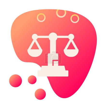 Ilustración de Diseño de ilustración de icono de escala de justicia abstracta - Imagen libre de derechos