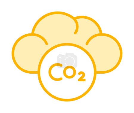 nube con co 2 emisiones icono vector ilustración diseño
