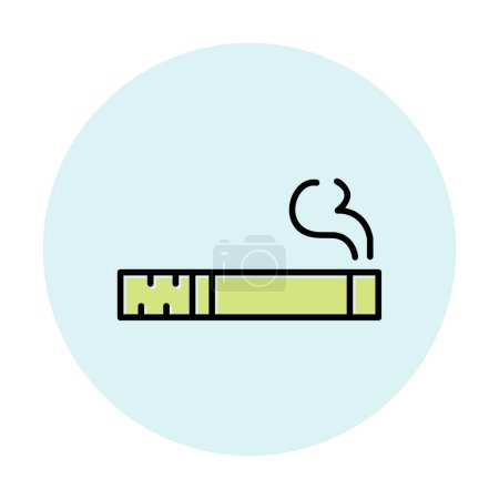 Illustration for Cigarette with smoke icon, line style, vector illustration - Royalty Free Image