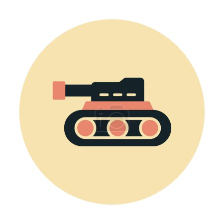 Téléchargez les illustrations : Icône de réservoir militaire, illustration vectorielle - en licence libre de droit