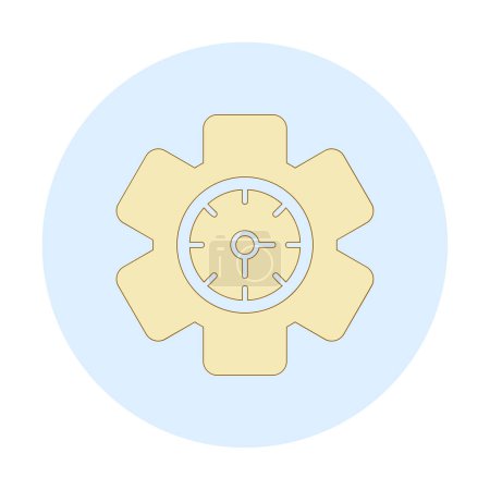 Ilustración de Ajuste de icono de reloj, ilustración vectorial, símbolo de tiempo. Reloj dentro del engranaje - Imagen libre de derechos