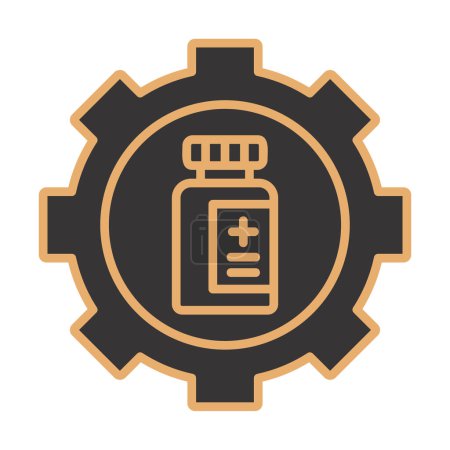Téléchargez les illustrations : Icône de bouteille de médecine, illustration vectorielle design simple - en licence libre de droit