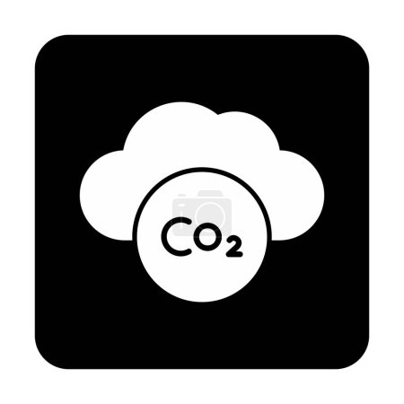 nube con co 2 icono de emisiones ilustración vectorial 