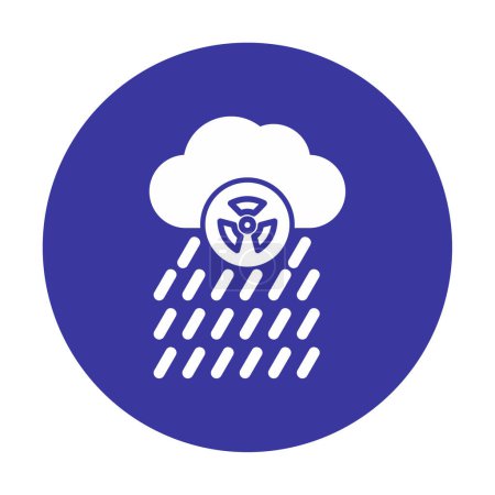 Illustration for Cloud rain icon in flat design. Acid Rain vector - Royalty Free Image