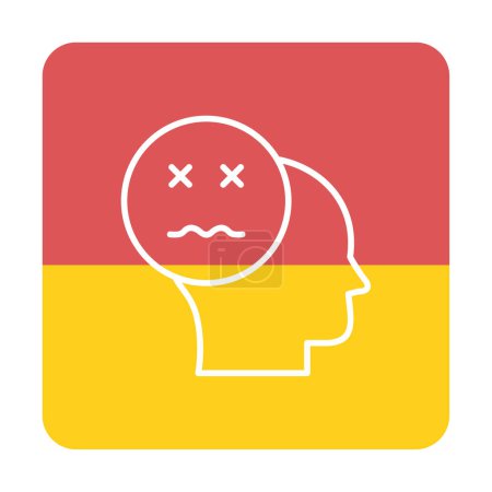 Illustration for Human head with sick emoji flat icon, vector illustration - Royalty Free Image