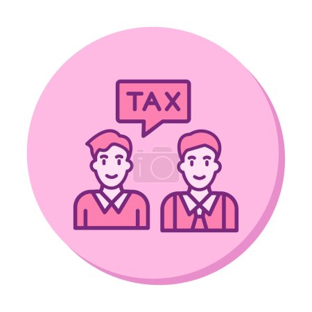 Illustration for Two people with word tax in speech bubble, Negotiation concept, vector illustration design - Royalty Free Image