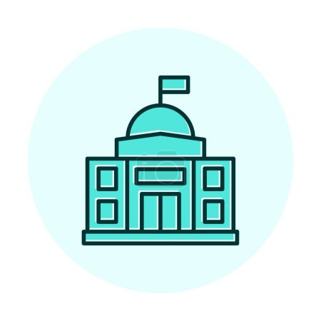 Illustration for Embassy building vector line icon, - Royalty Free Image