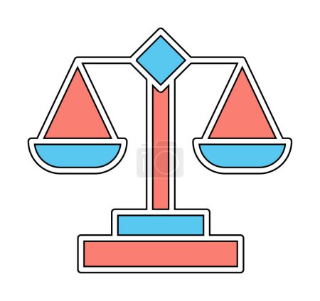 Téléchargez les illustrations : Abstrait justice échelle icône illustration design - en licence libre de droit