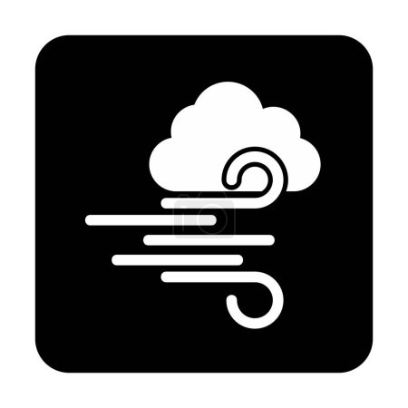 Téléchargez les illustrations : Icône de vent nuageux, illustration vectorielle - en licence libre de droit