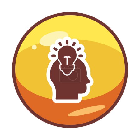 Illustration for Human head with bulb light icon, vector illustration - Royalty Free Image