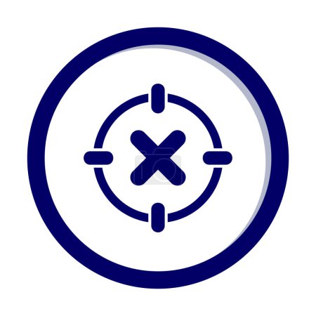 Ilustración de No Concentration or cross in circle icon, vector illustration - Imagen libre de derechos