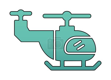 Téléchargez les illustrations : Icône plate d'hélicoptère, illustration vectorielle - en licence libre de droit