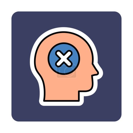 Illustration for Human head with cross sign, Insecure person, vector illustration - Royalty Free Image