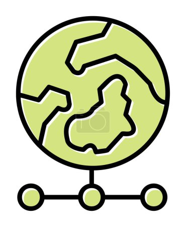 Illustration for Flat World Grid  icon  vector illustration - Royalty Free Image