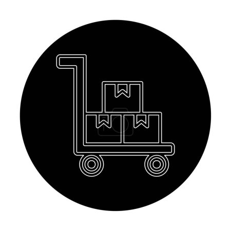 Illustration for Factory trolley icon in outline on  background. - Royalty Free Image