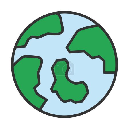 Téléchargez les illustrations : Earth icon, vector illustration simple design - en licence libre de droit