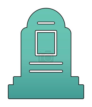 Ilustración de Lápida icono plano, ilustración vectorial - Imagen libre de derechos