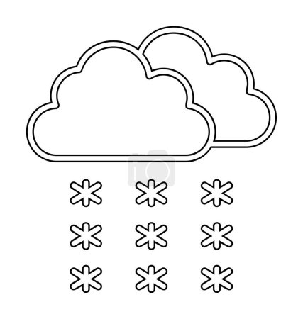 Téléchargez les illustrations : Simple icône de chute de neige, illustration vectorielle - en licence libre de droit