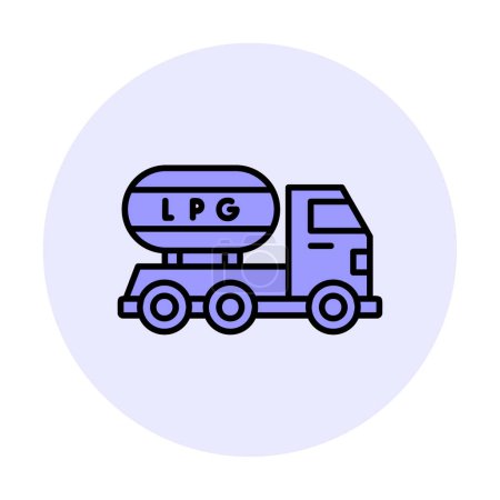 Téléchargez les illustrations : Illustration vectorielle d'icône de camion à gaz - en licence libre de droit