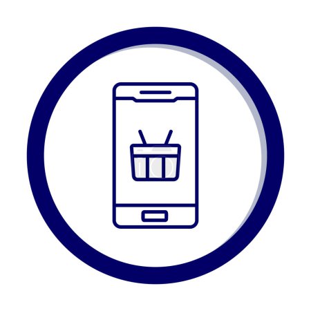 Ilustración de Smartphone con cesta de la compra - Imagen libre de derechos