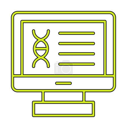 Illustration for Chromosome web icon on computer vector - Royalty Free Image
