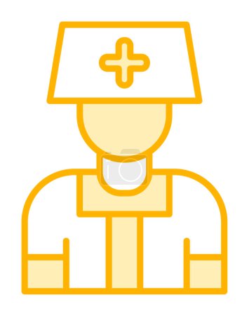 Téléchargez les illustrations : Infirmière vecteur icône de couleur plate - en licence libre de droit