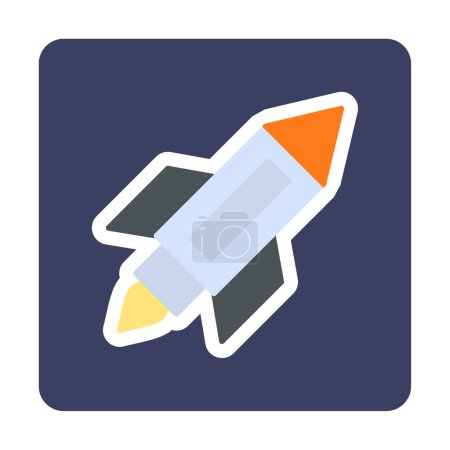 Téléchargez les illustrations : Icône de fusée, illustration vectorielle - en licence libre de droit