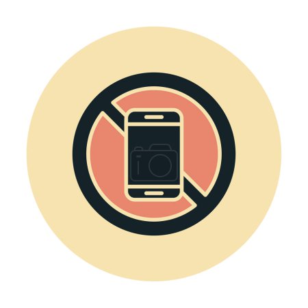 Ilustración de Sin icono de teléfono móvil, ilustración vectorial - Imagen libre de derechos
