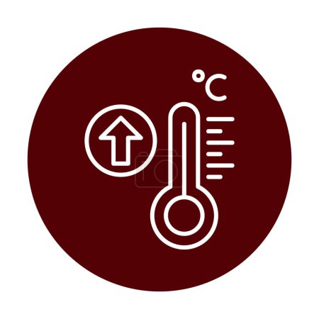 Illustration for High-temperature flat color icon - Royalty Free Image