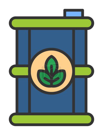 Ilustración de Vector ilustración de contenedor con icono de la planta, Biofuel - Imagen libre de derechos
