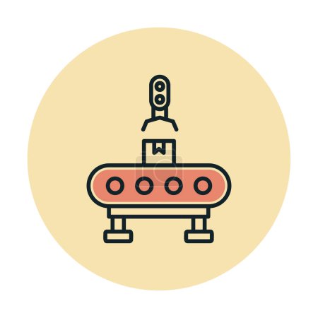 flat Factory Machine  icon  vector illustration  