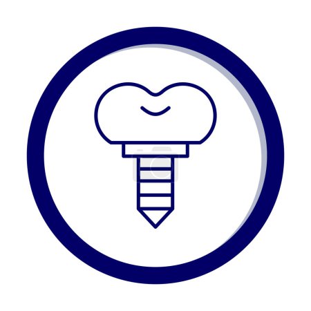 Téléchargez les illustrations : Illustration vectorielle d'icône d'implant dentaire - en licence libre de droit