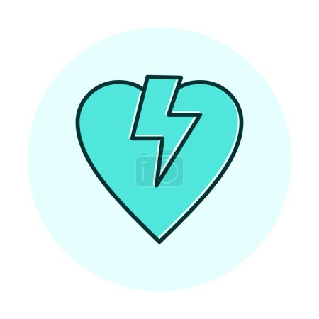 Illustration for Simple flat Broken Heart  icon vector illustration - Royalty Free Image