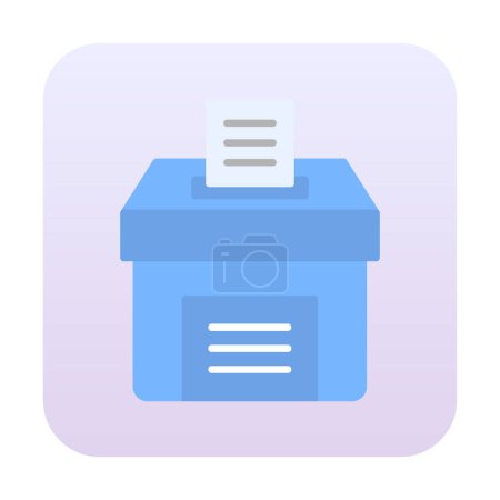 Téléchargez les illustrations : Boîte de vote. schéma vectoriel icône plat illustration - en licence libre de droit