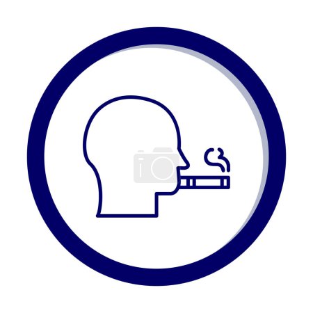 Illustration for Profile of smoking man with cigarette icon, vector illustration - Royalty Free Image