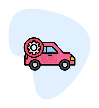 Téléchargez les illustrations : Illustration vectorielle des paramètres de voiture - en licence libre de droit