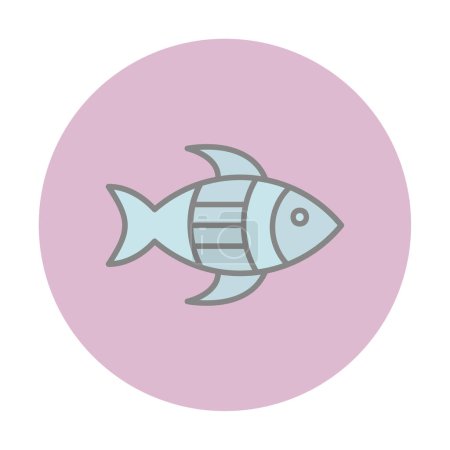 Ilustración de Icono plano de pescado, ilustración vectorial - Imagen libre de derechos
