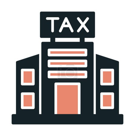 Téléchargez les illustrations : Immeuble fiscal. icône web illustration simple - en licence libre de droit