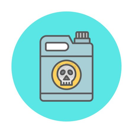 Téléchargez les illustrations : Icône de la boîte de déchets toxiques dans un style design à la mode - en licence libre de droit