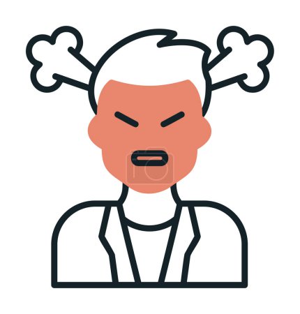 Ilustración de Icono de persona enojada, vector ilustración diseño simple - Imagen libre de derechos